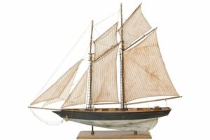Aubaho Modellboot Modellschiff Segelyacht Yacht Holz Schiff Boot Segelschiff 85cm kein Bausatz