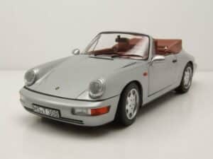 Norev Modellauto Porsche 911 (964) Carrera 2 Cabrio 1990 silber Modellauto 1:18 Norev