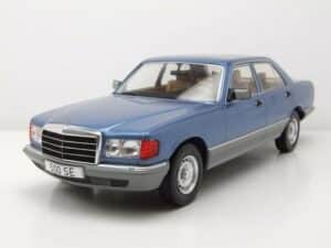 MCG Modellauto Mercedes 500 SE S-Klasse W126 1979 blau metallic Modellauto 1:18 MCG