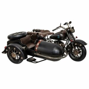 Aubaho Modellmotorrad Modell Motorradgespann Blech Metall Motorrad Gespann Oldtimer Antik-Stil 35cm