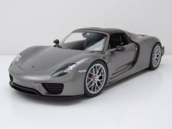 Welly Modellauto Porsche 918 Spyder Hardtop Weissach 2012 grau schwarz Modellauto 1:18