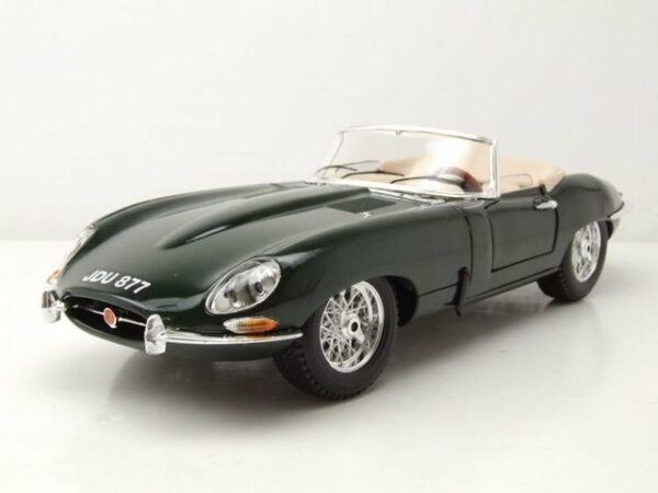 Bburago Modellauto Jaguar E-Type Cabrio 1961 grün Modellauto 1:18 Bburago