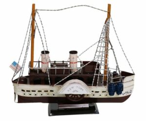 Aubaho Modellboot Modellschiff Schiff Modell Metall Schaufelraddampfer Antik-Stil kein Bausatz