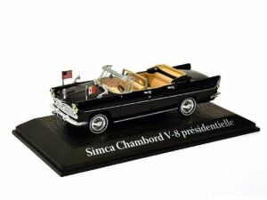 Editions Atlas Sammlerauto Staatskarosse Frankreich 1961 Simca Chambord V8 Kennedy besucht Charles de Gaulle schwarz 1:43 Metall Kunststoff Sammlermodell