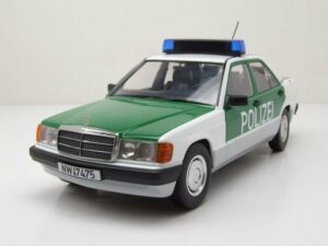 Triple9 Modellauto Mercedes 190 W201 Polizei 1993 grün weiß Modellauto 1:18 Triple9