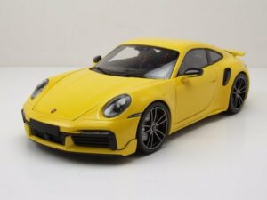 Minichamps Modellauto Porsche 911 992 Turbo S Sport Design 2021 gelb Modellauto 1:18 Minicha
