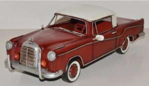 JS GartenDeko Modellauto Blechauto Modellauto Oldtimer Mercedes-Benz 220 SE Coupe L 34 cm