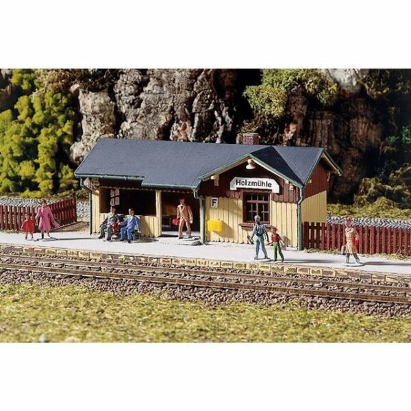 Auhagen Modelleisenbahn-Set H0 Kleiner Haltepunkt Holzmühle