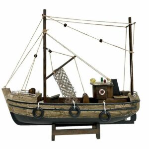 Aubaho Modellboot Kutter Fischerboot Fischkutter Schiffsmodell Holzschiff Schiff 30cm kein Bausatz