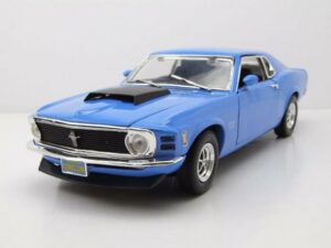 Motormax Modellauto Ford Mustang Boss 429 1970 blau Modellauto 1:18 Motormax