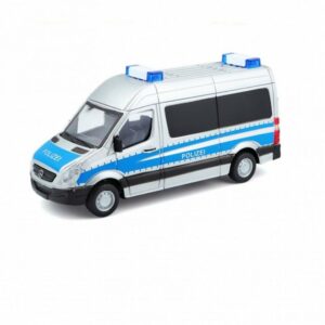Bburago Modellauto Mercedes Sprinter Polizei (silber-blau)