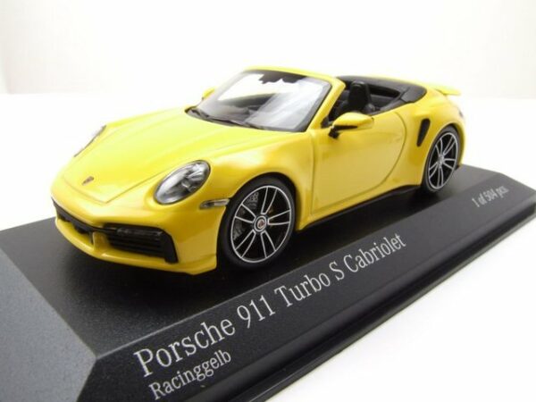 Minichamps Modellauto Porsche 911 992 Turbo S Cabrio 2019 gelb Modellauto 1:43 Minichamps