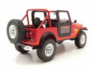 GREENLIGHT collectibles Modellauto Jeep CJ-7 Renegade 1983 rot Terminator mit Sarah Connor Figur Modellau