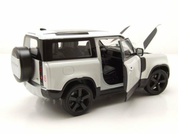 Welly Modellauto Land Rover Defender 2020 creme weiß Modellauto 1:24 Welly