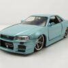 JADA Modellauto Nissan Skyline GT-R R34 2002 türkis metallic Brian Fast & Furious