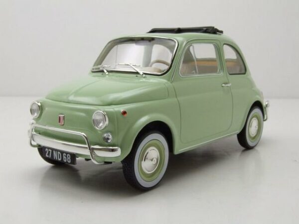 Norev Modellauto Fiat 500 L 1968 hellgrün mit Geburtsverpackung Modellauto 1:18 Norev