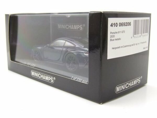 Minichamps Modellauto Porsche 911 (992) GT3 2020 blau metallic Modellauto 1:43 Minichamps