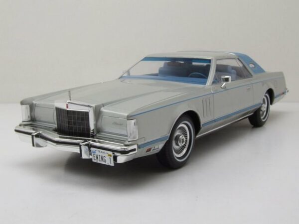 MCG Modellauto Lincoln Continental Mark 5 1978 silber hellblau Modellauto 1:18 MCG