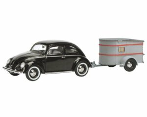 Schuco Modellauto Schuco 450389100 VW Brezelkäfer mit Anhänger 1:43