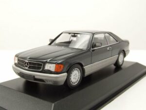 Maxichamps Modellauto Mercedes 560 SEC C126 1986 schwarz metallic Modellauto 1:43 Maxichamps