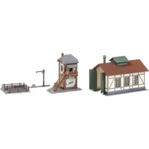 Faller Modelleisenbahn-Set N Nebenbahnlokschuppen mit Blockstelle