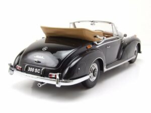 KK Scale Modellauto Mercedes 300 SC W188 Cabrio 1957 schwarz Modellauto 1:18 KK Scale