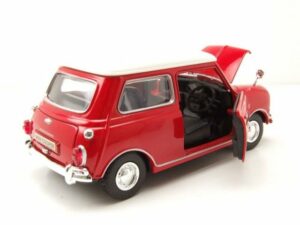 Motormax Modellauto Mini Cooper rot mit weißem Dach Modellauto 1:18 Motormax