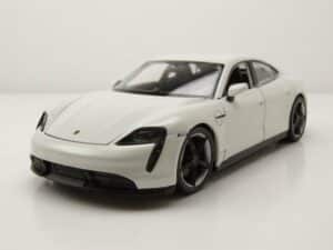 Welly Modellauto Porsche Taycan Turbo S weiß Modellauto 1:24 Welly