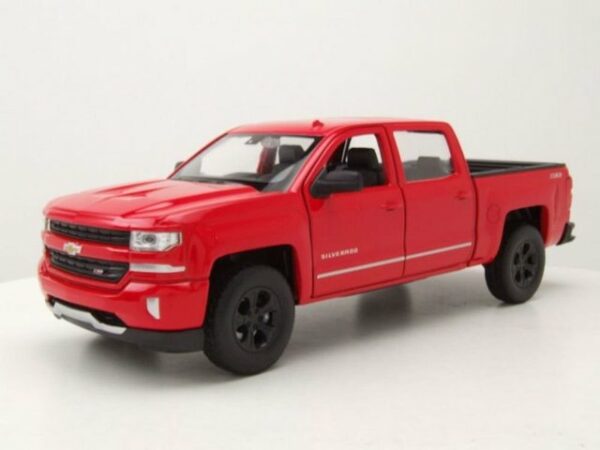 Welly Modellauto Chevrolet Silverado Pick Up 2017 rot Modellauto 1:24 Welly