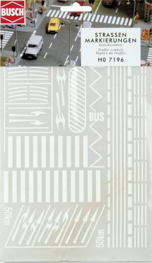 Busch Modelleisenbahn-Set Busch 7196 H0 Straßenmarkierungen