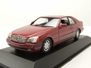 Maxichamps Modellauto Mercedes 600 SEC Coupe 1992 rot metallic Modellauto 1:43 Maxichamps