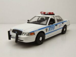 GREENLIGHT collectibles Modellauto Ford Crown Victoria NYPD Police 2011 weiß blau Modellauto 1:24 Greenli