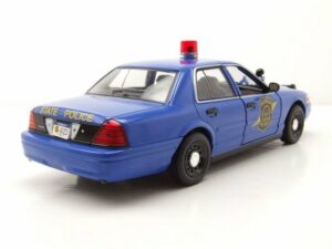 GREENLIGHT collectibles Modellauto Ford Crown Victoria 2008 blau Police Interceptor Michigan State Modell