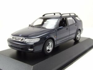 Maxichamps Modellauto Saab 9-5 Break Kombi 1999 blau metallic Modellauto 1:43 Maxichamps