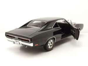 GREENLIGHT collectibles Modellauto Dodge Charger 1970 schwarz mit Blown Engine Modellauto 1:18 Greenlight