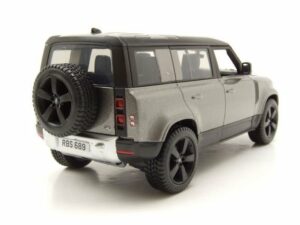 Bburago Modellauto Land Rover Defender 2022 grau metallic Modellauto 1:24 Bburago