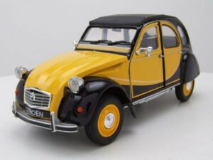 Welly Modellauto Citroen 2CV 6 Charleston Ente 1982 gelb schwarz Modellauto 1:24 Welly