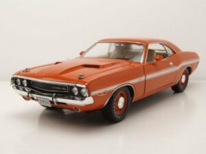 GREENLIGHT collectibles Modellauto Dodge Challenger R/T 1970 mango orange weiß Modellauto 1:18 Greenlight