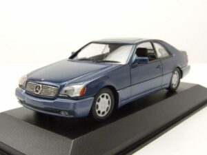 Maxichamps Modellauto Mercedes 600 SEC Coupe 1992 blau metallic Modellauto 1:43 Maxichamps