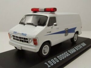 GREENLIGHT collectibles Modellauto Dodge Ram B250 Van 1980 weiß Indiana State Police Modellauto 1:43