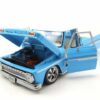 Sun Star Modellauto Chevrolet C-10 Styleside Pick Up Lowrider 1965 blau weiß Modellauto