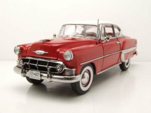 Sun Star Modellauto Chevrolet Bel Air Hardtop Coupe 1953 rot weiß Modellauto 1:18 Sun Star