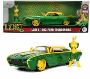 JADA Modellauto Modellauto H.R.Marvel Loki Ford Thunderbird mit Figur 1:24 253225026