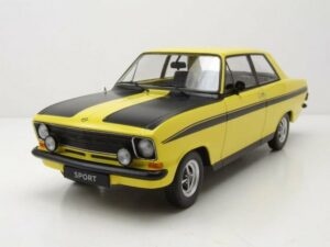 KK Scale Modellauto Opel Kadett B Sport 1973 gelb schwarz Modellauto 1:18 KK Scale