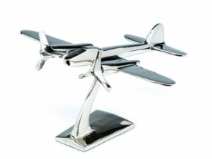 Aubaho Modellflugzeug Flugzeug Modell Aluminium Flugzeugmodell silber 23cm Antik-Stil Schreibtisch