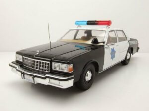 MCG Modellauto Chevrolet Caprice SFPD San Francisco Police 1987 schwarz weiß Modellau