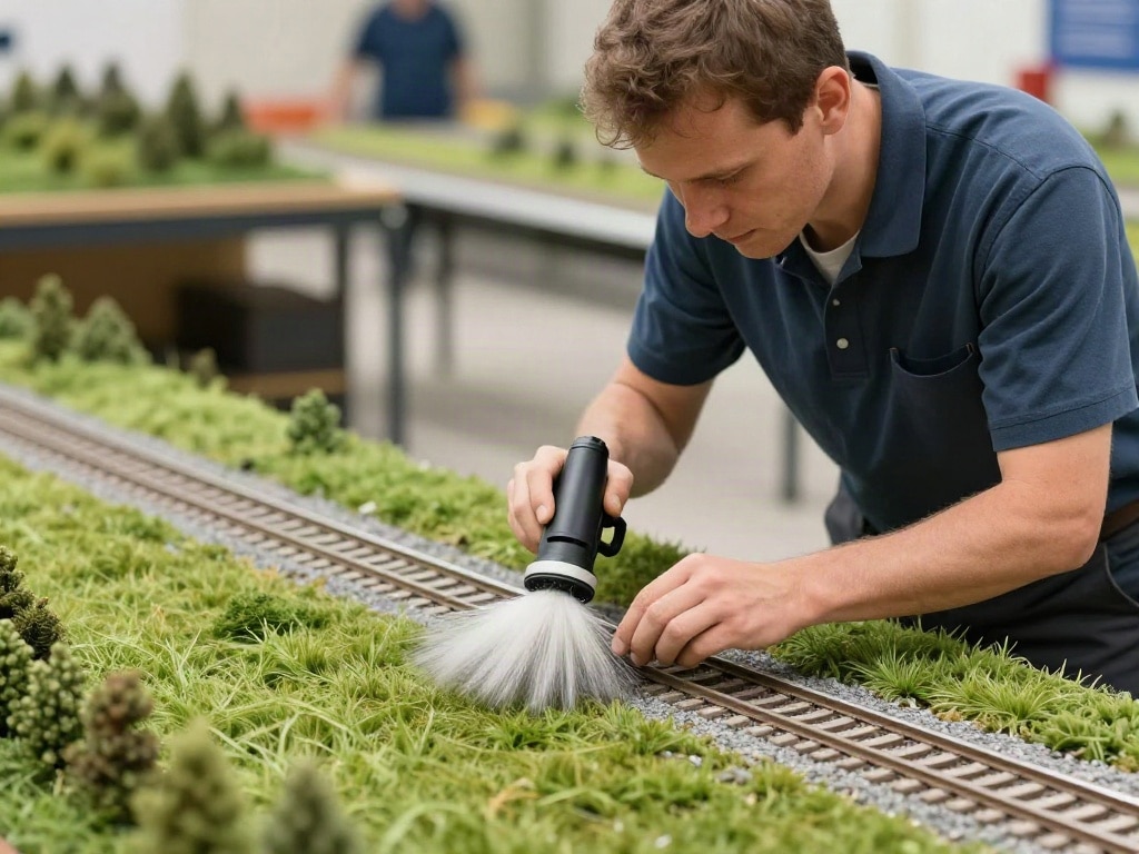 Modelleisenbahn Gras