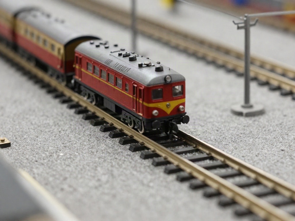 Modellbahn Lok entgleist