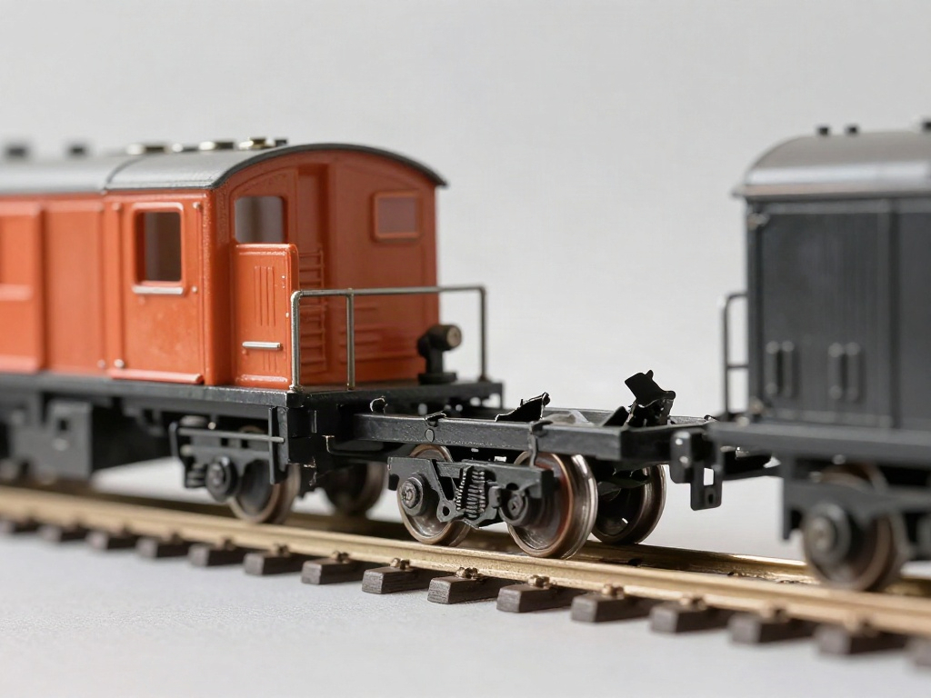 Modellbahn Wagen entgleist