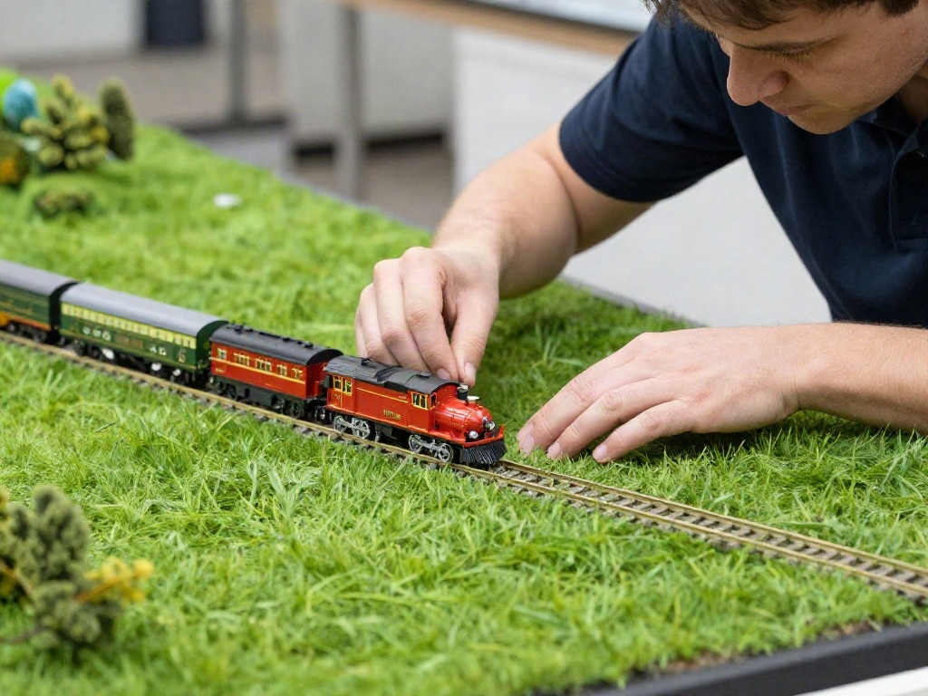 Modelleisenbahn Wiese gestalten